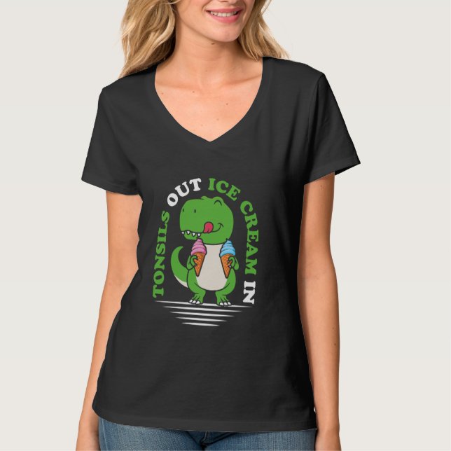 Camiseta Tonsillectomía T Rex Dinosaurio Dino Tonsil Elimin (Anverso)