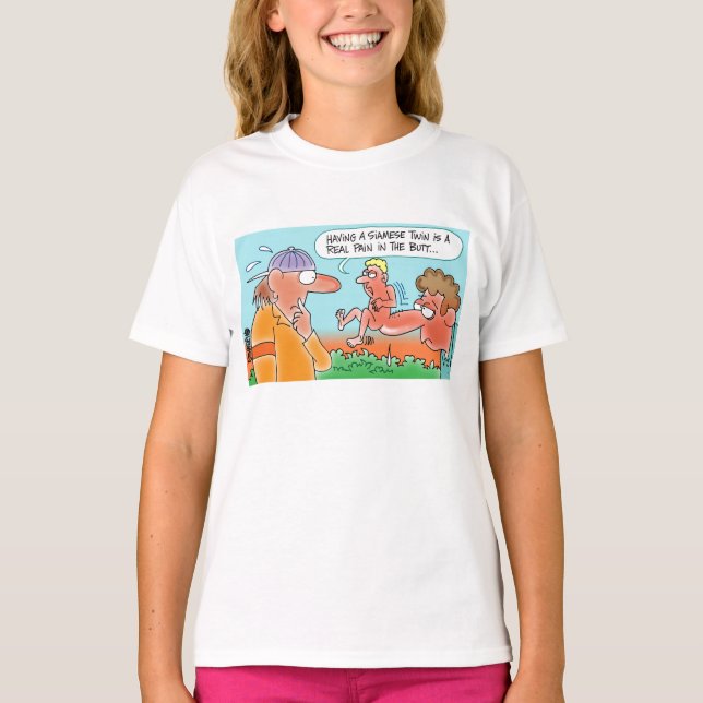 CAMISETA TONTA DEL DIBUJO ANIMADO DEL GEMELO (Anverso)