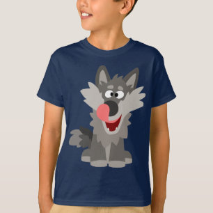 Camiseta tonta linda de los niños del lobo del