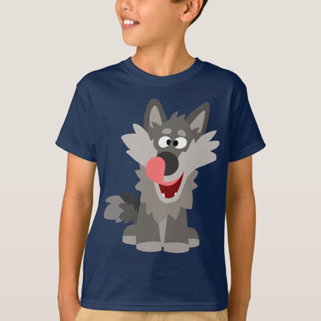 Camiseta tonta linda de los niños del lobo del (Anverso)