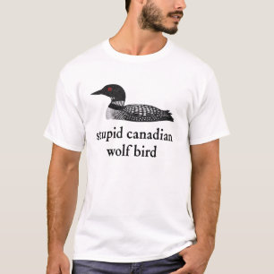 Camiseta Tonta Romántica de Hockey sobre Pájaro Lobo Canadi