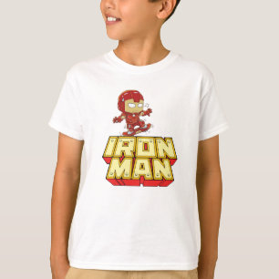 Camiseta Tonto Chibi Iron Man en monopatín