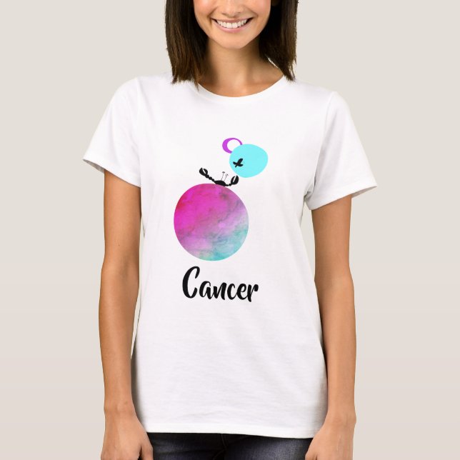 Camiseta Tonto divertido del zodiaco lindo del cáncer de (Anverso)