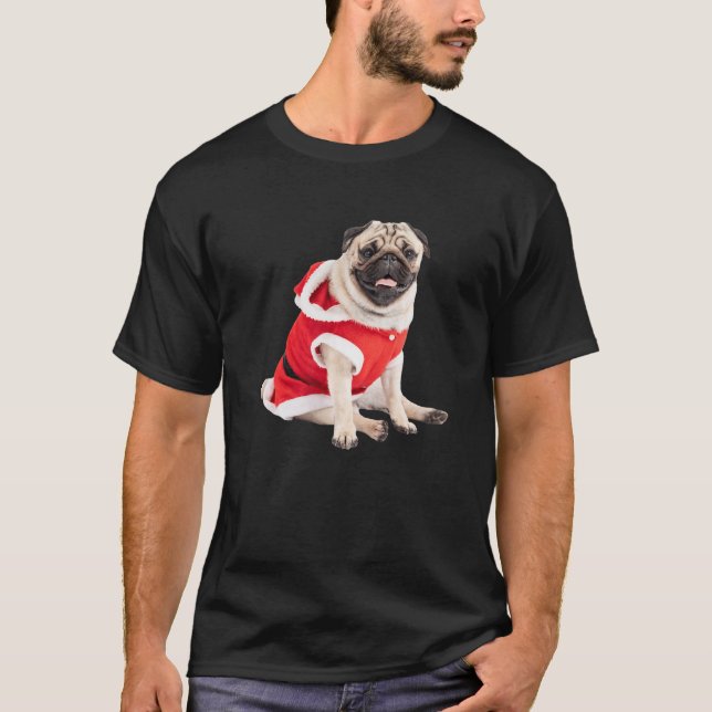 Camiseta Tonto Tan Pug Santa Hat Navidades de imágenes de d (Anverso)