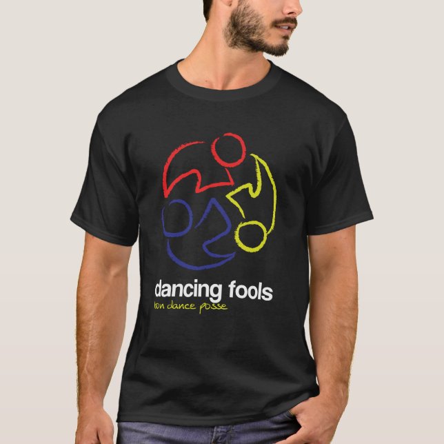 Camiseta Tontos del baile (logotipo solamente, oscuros) (Anverso)