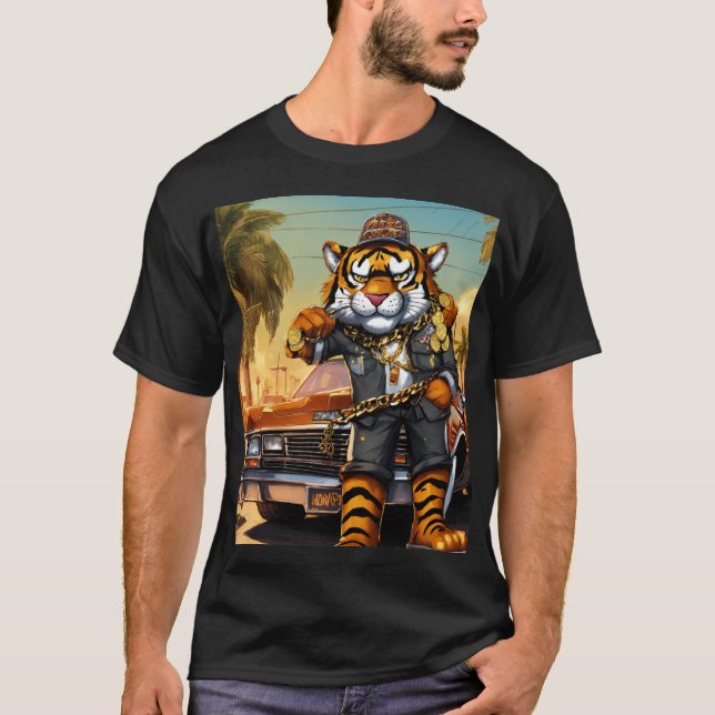 Camiseta Tony el tigre: La postura de Gangsta (Anverso)