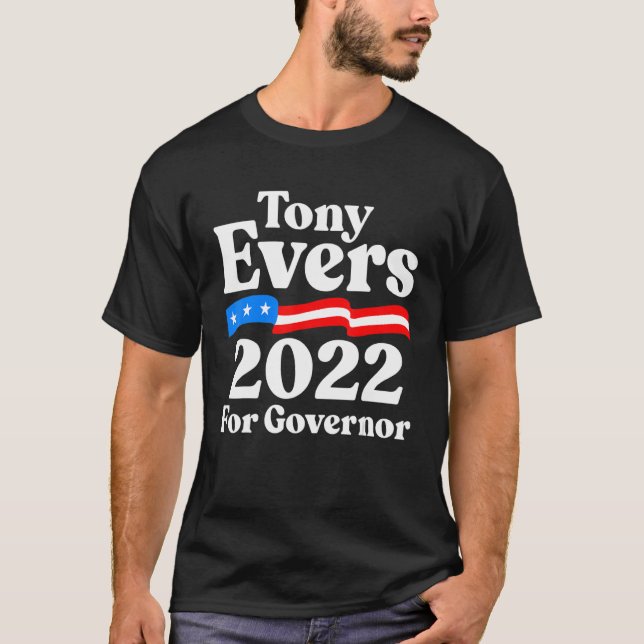 Camiseta Tony Evers por los demócratas de Wisconsin, Tony E (Anverso)