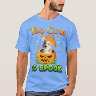 Camiseta Too Cute To Spook Corgi Dog Halloween Pumpkin Witc