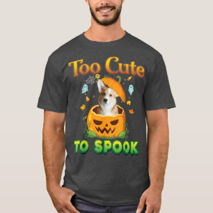 Camiseta Too Cute To Spook Corgi Dog Halloween Pumpkin Witc