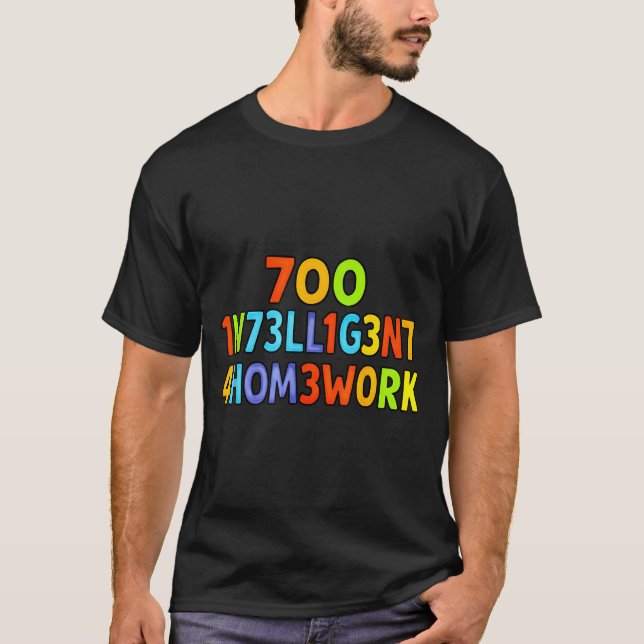 Camiseta Too Intelligent For Homework Funny School Kids Tee (Anverso)