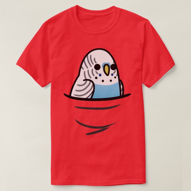 Camiseta Too Many Birds Blue Budgie (Diseño del anverso)