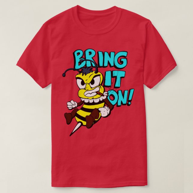 Camiseta Toon Bee Bring It On Fighing Funny Insect (Diseño del anverso)