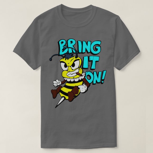 Camiseta Toon Bee Bring It On Fighing Funny Insect (Diseño del anverso)