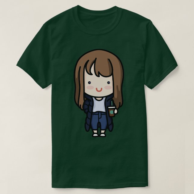 Camiseta Toon Chica hipster coreano (Diseño del anverso)