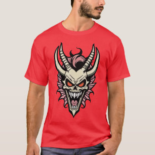 Camiseta Toón de cara de demonio colorido