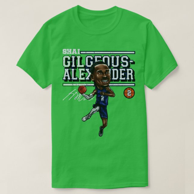 Camiseta Toon de la ciudad de Shai Gilgeous Alexander Oklah (Diseño del anverso)