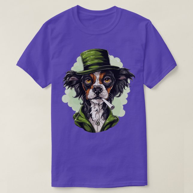 Camiseta toon Dog Smoed Weed (Diseño del anverso)