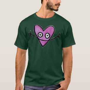 Camiseta Toon Heart Happy Pink Heart