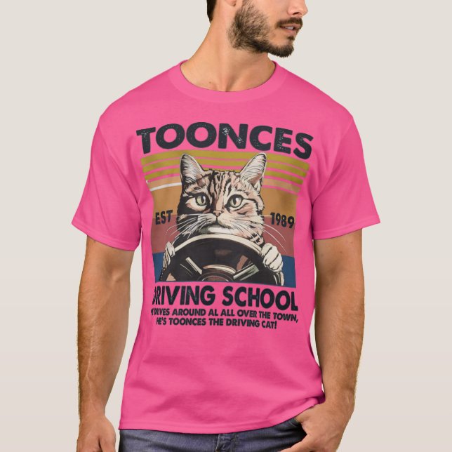 Camiseta Toonces Driving School Est. 1989 - The Driving Cat (Anverso)