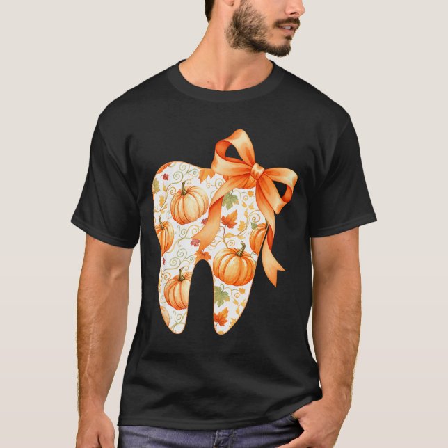 Camiseta Tooth Coquette Bow Dentist Thanksgiving Dental Ist (Anverso)