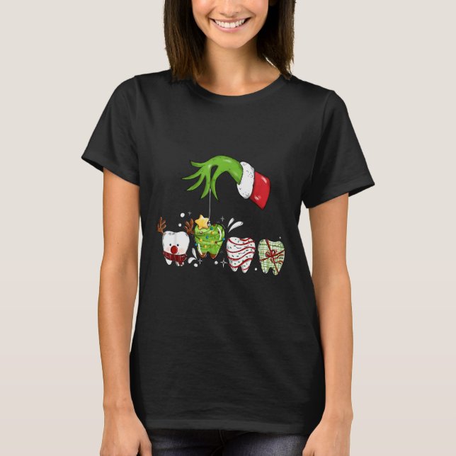 Camiseta Tooth Dentist Dental Istant Teeth Christmas Santa  (Anverso)