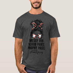 Camiseta Toothfairy Messy Bun Scrub Pants Prophy Paste Flow