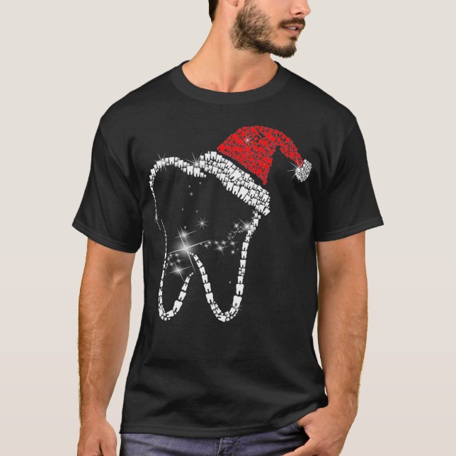 Camiseta Toothmas Feliz Navidad En Santa Hat Dental Como (Anverso)