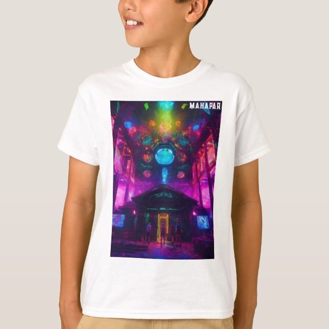 Camiseta **"Topaz Cyberpunk DMT Raver"** (Anverso)