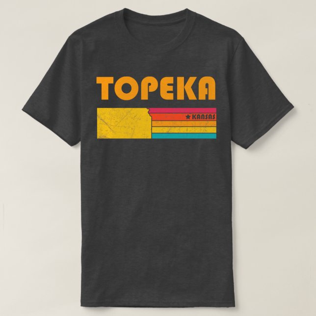 Camiseta Topeka Kansas Vintage Molestage Souvenir (Diseño del anverso)