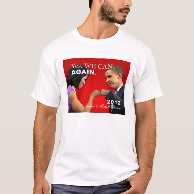 Camiseta Topetón del puño de Obama - podemos sí otra vez (Anverso)
