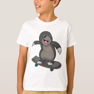 Camiseta Topo como patinador con monopatín