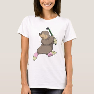 Camiseta Topo en Hockey con palo de Hockey