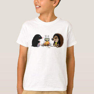 Camiseta topo y erizo del dibujo animado