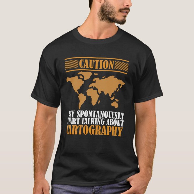 Camiseta Topografía cartográfica de Atlas geógrafo (Anverso)