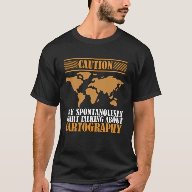 Camiseta Topografía cartográfica de Atlas geógrafo (Anverso)