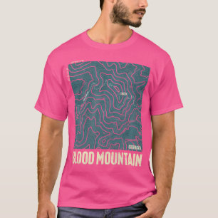 Camiseta Topografía de la montaña de la sangre de senderism