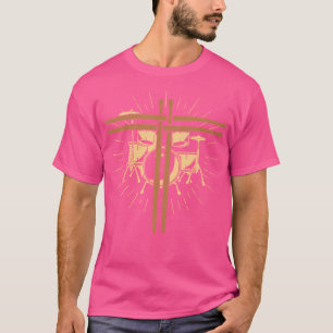 Camiseta Toque de tambor cristiano cruza banda religiosa