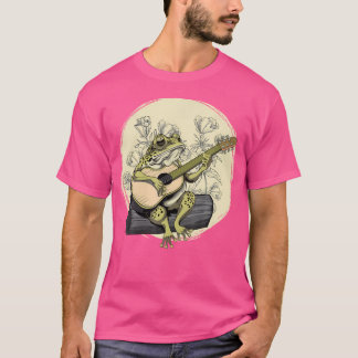 Camiseta Toque estético de rana de Cottagecore Tocando la p