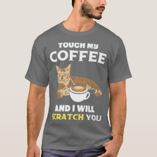 Camiseta Toque mis gatos de café felino Gato Gato Gatito Ga