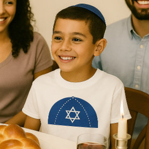 Camiseta Torah Scholar Blue Kippah & Star of David