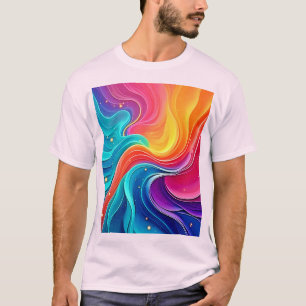 Camiseta Torbellino de Energía Arcoíris: Arte de Flujo Vibr