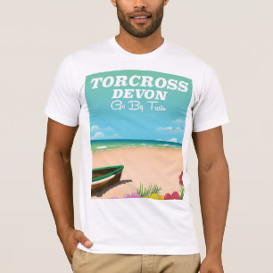 Camiseta Torcross, cartel de vacaciones en la playa de Devo