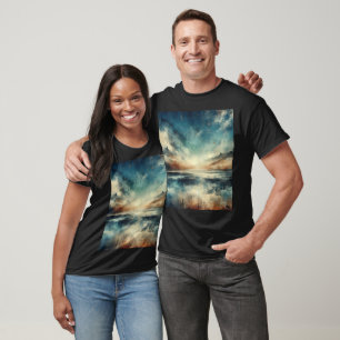Camiseta Tormenta Azul Paisaje Marítimo Fotografía Antigua