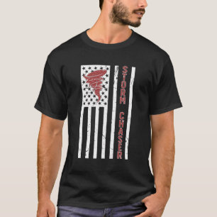 Camiseta Tormenta Chaser Tormenta de Bandera Estadounidense