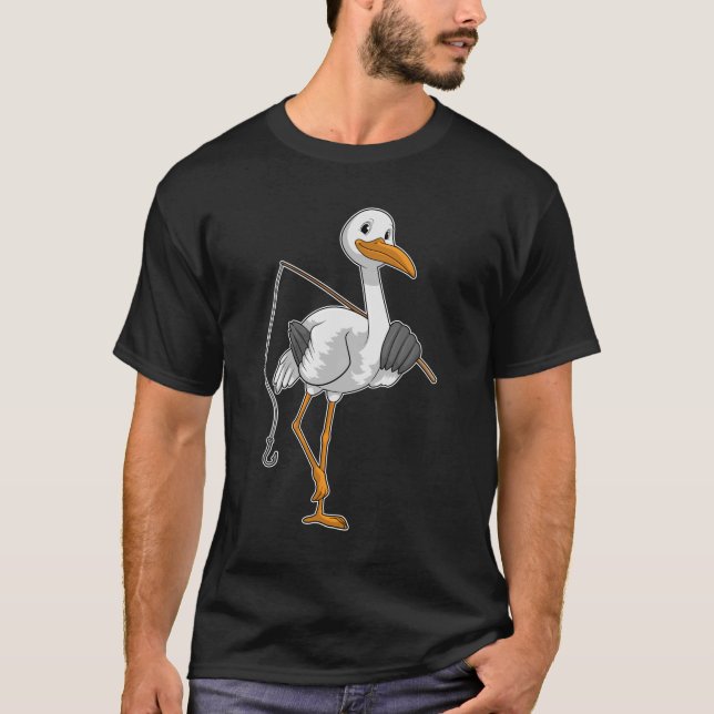 Camiseta Tormenta como pescador con barra de pesca (Anverso)
