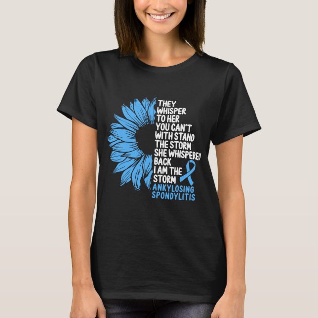 Camiseta Tormenta de Cinta Azul de Conciencia por Espondili (Anverso)