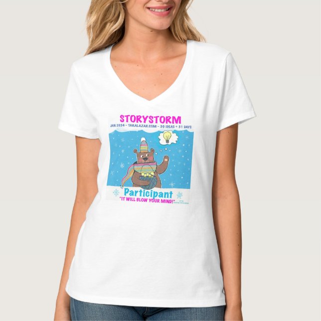Camiseta Tormenta de historias 2024: Tee participante de V- (Anverso)