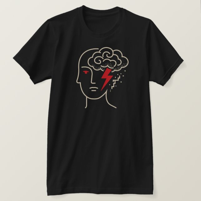 Camiseta Tormenta de mentalidad abstracta - Arte de cabeza  (Anverso del diseño)