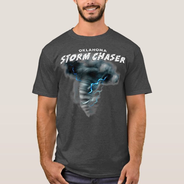 Camiseta Tormenta de Oklahoma Chaser Tornado del Clima Seve (Anverso)