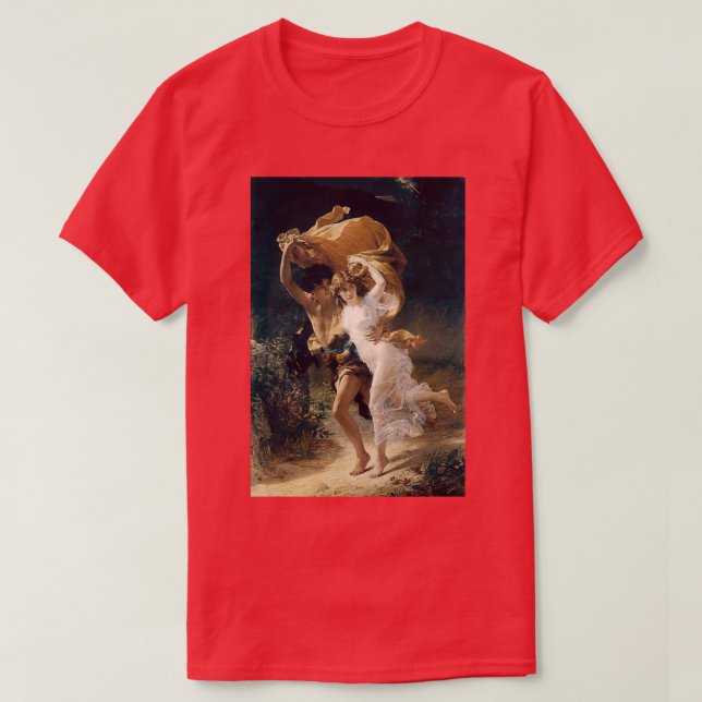Camiseta Tormenta de Pierre Auguste Cot Arte Renacentista (Diseño del anverso)